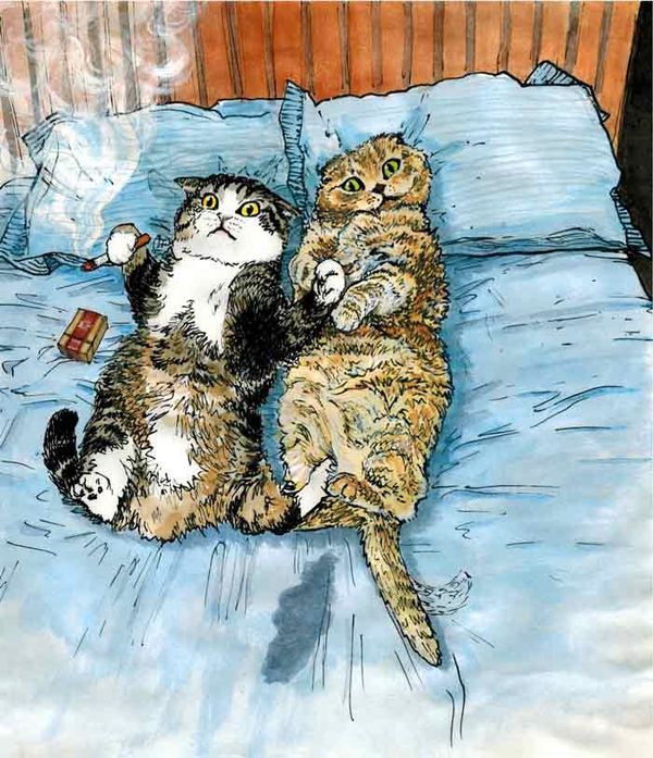 cover of the lesbian sex haiku book with cats by anna pulley